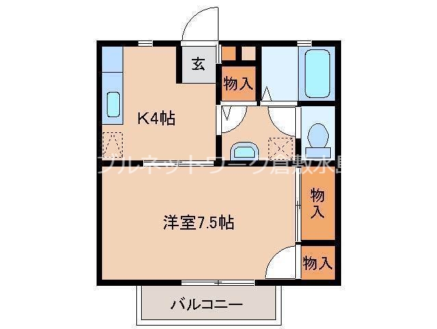 倉敷市有城のアパートの間取り