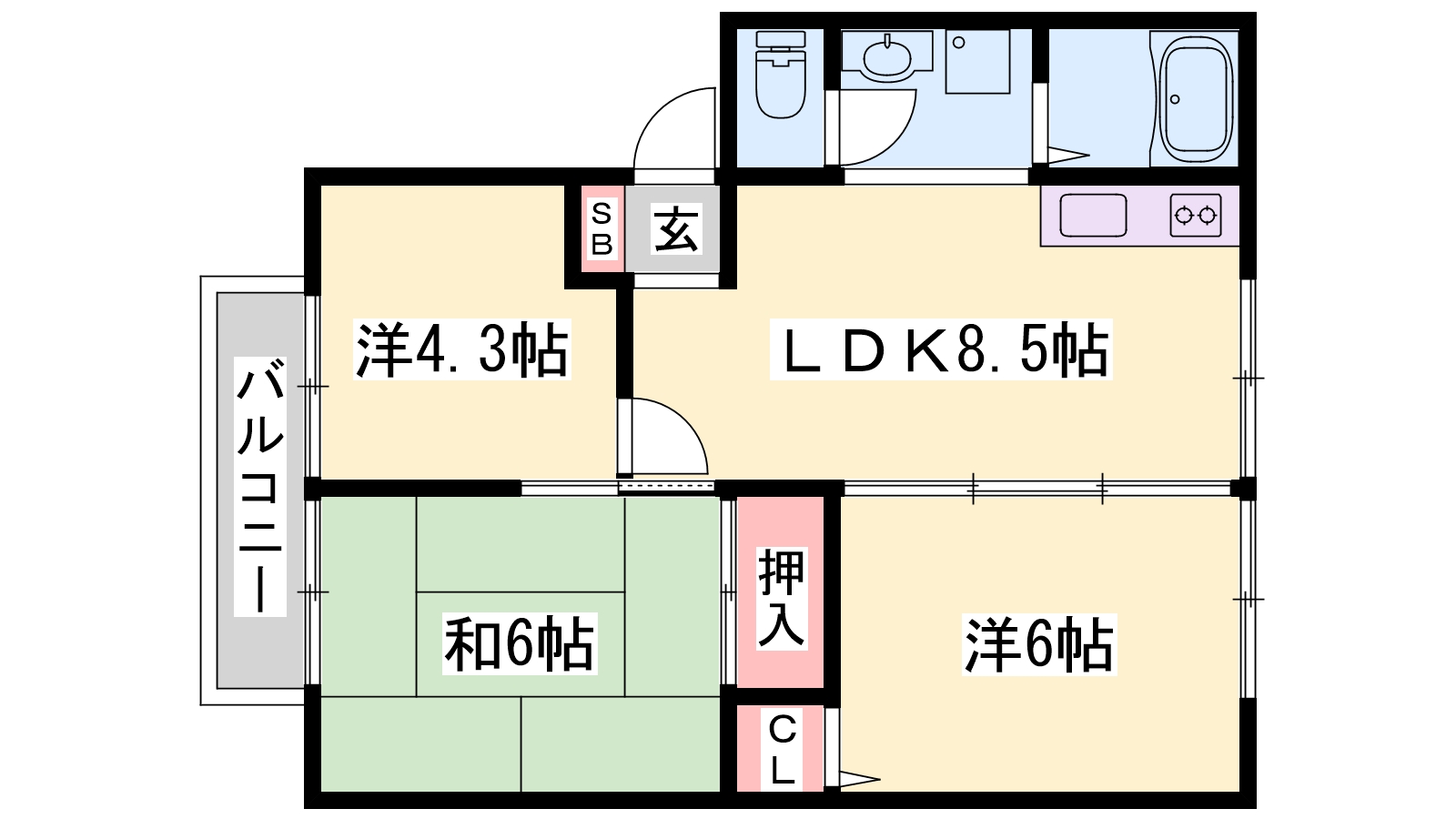 サンフォーレハイツB棟の間取り