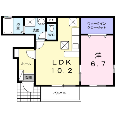 大和高田市曽大根のアパートの間取り