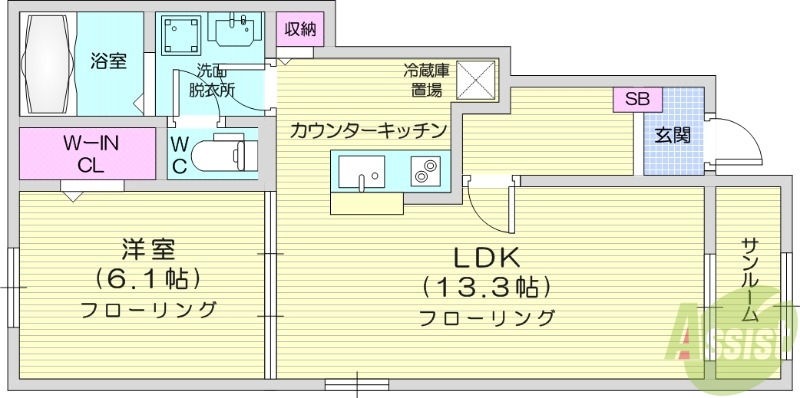 塩竈小松崎弐番館の間取り