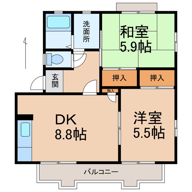 フレグランス笠田の間取り