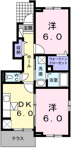 【広島市安佐南区八木のアパートの間取り】