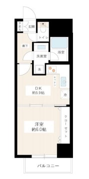 新宿区新宿のマンションの間取り