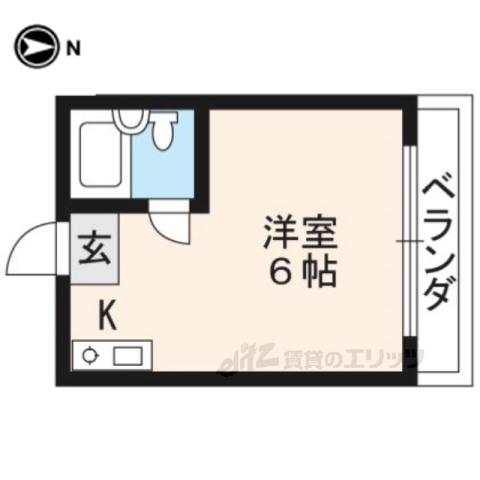 京都市北区紫竹下高才町のマンションの間取り