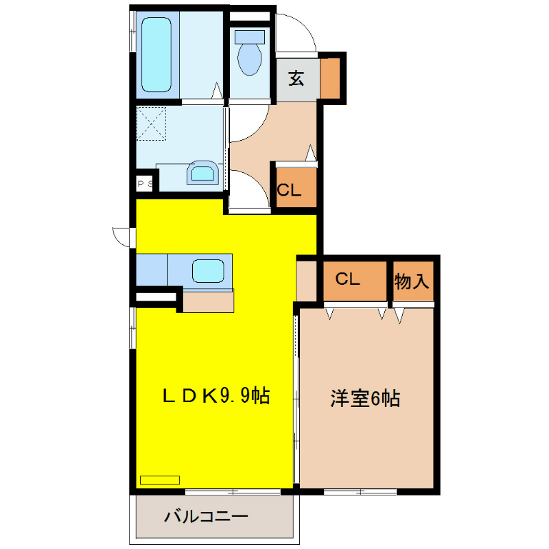 ルージュ伊勢宮Ｂ棟の間取り