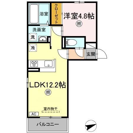 瀬戸内市邑久町尾張のアパートの間取り