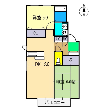 池渕ハイツ A棟の間取り