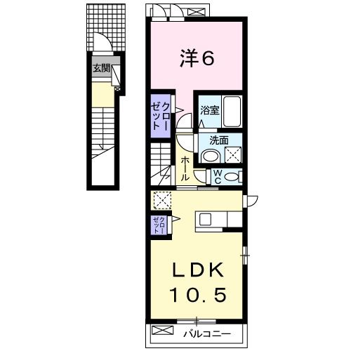 町田市成瀬のアパートの間取り