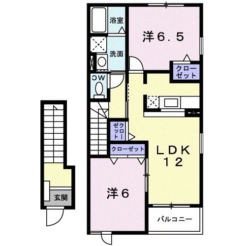 岩国市旭町のアパートの間取り