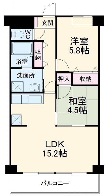 高槻市宮野町のマンションの間取り