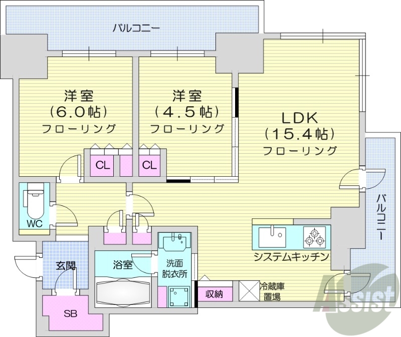 【ザ・札幌タワーズ WEST TOWERの間取り】