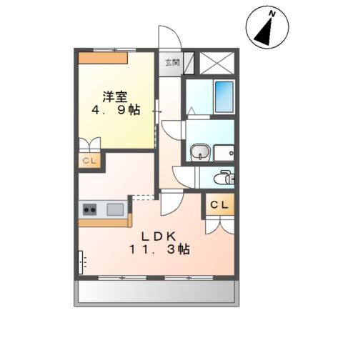 知多郡東浦町大字生路のアパートの間取り