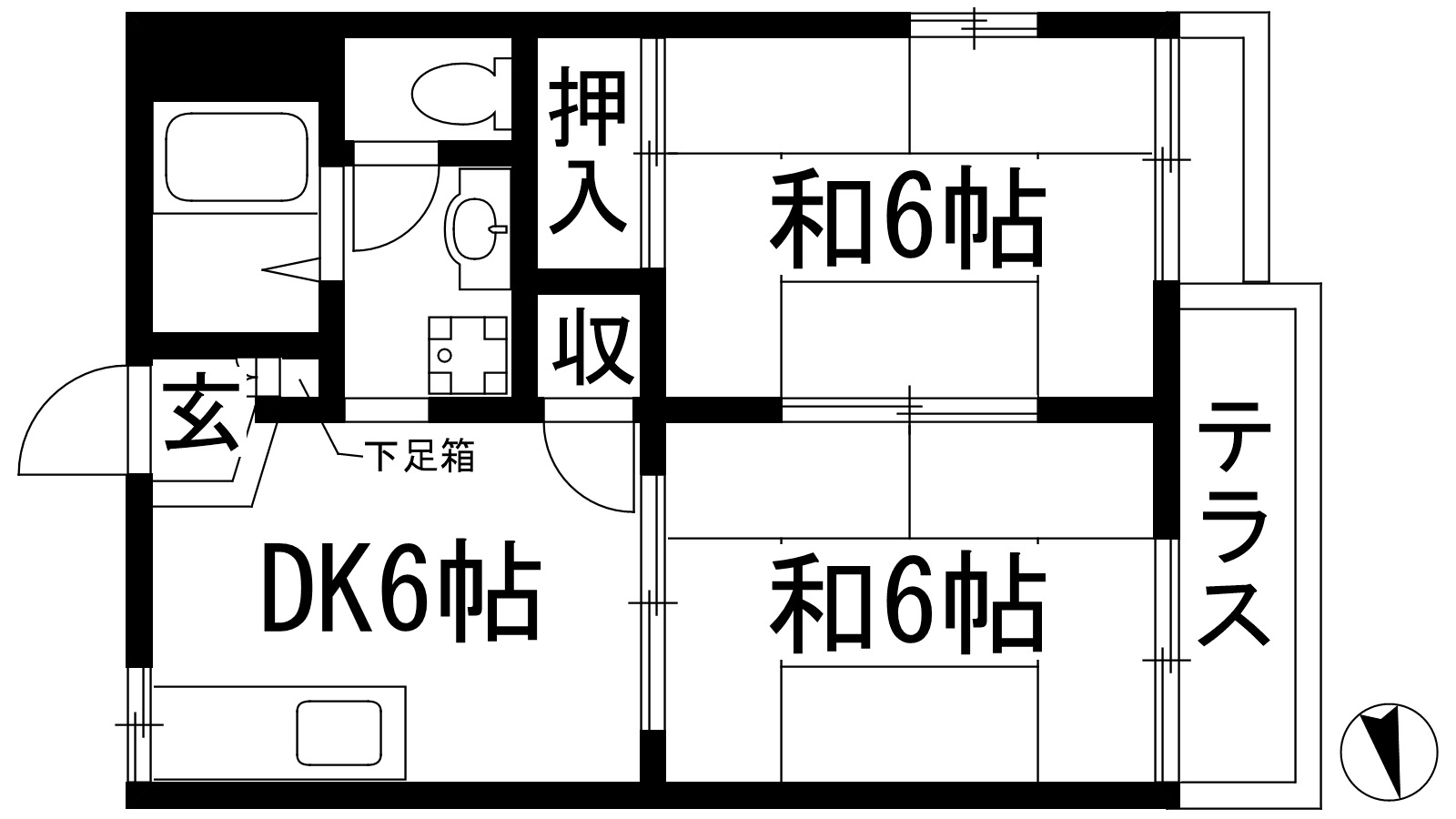 川西市平野のアパートの間取り