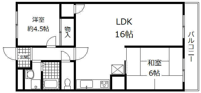 芦屋市東山町のマンションの間取り