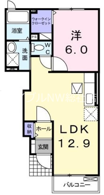 倉敷市水江のアパートの間取り