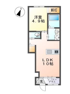 阿南市羽ノ浦町中庄のアパートの間取り