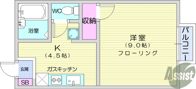 宮城県仙台市太白区泉崎２（アパート）の賃貸物件の間取り