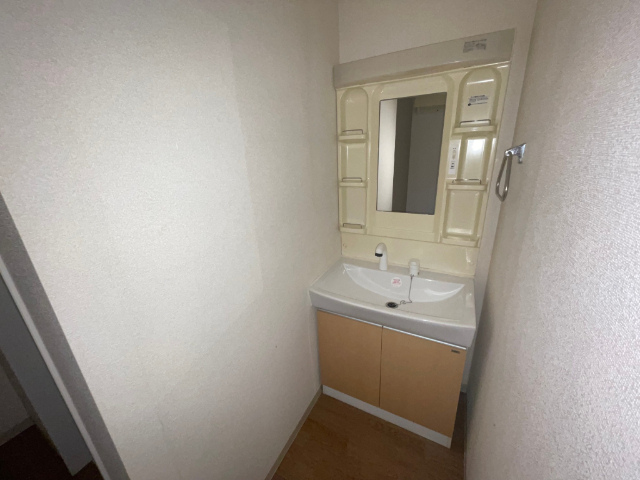 洗面設備　忙しい朝に嬉しいシャワー付き洗面化粧台です