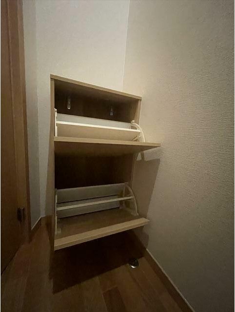 玄関　便利なカウンター型シューズボックス♪