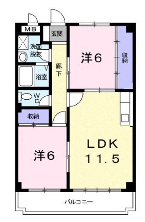 ＪＲ山陽本線 東福山駅 徒歩30分 3階建 築27年の間取り写真