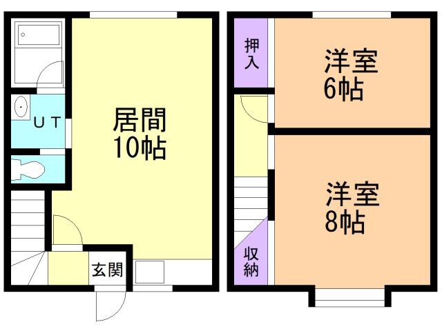 函館市深堀町のアパートの間取り