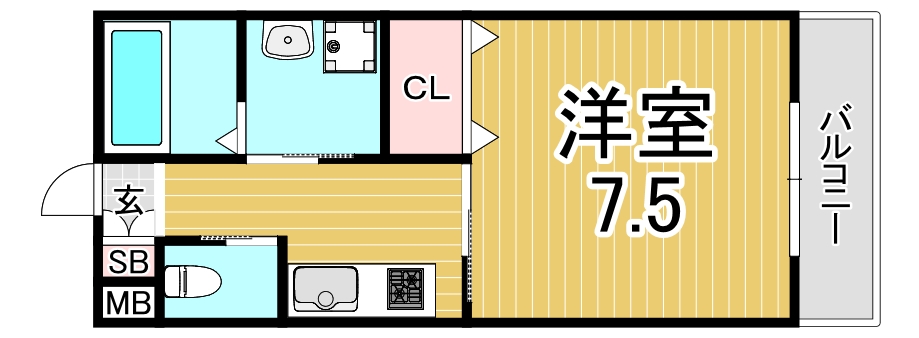 神戸市須磨区一ノ谷町のアパートの間取り