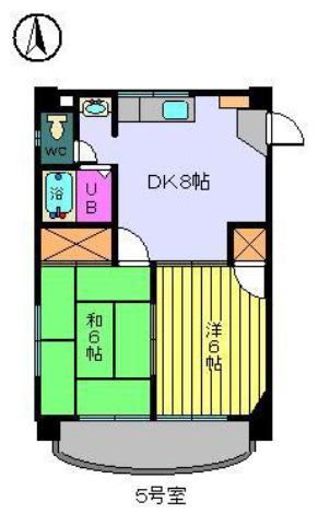 松山市束本のマンションの間取り