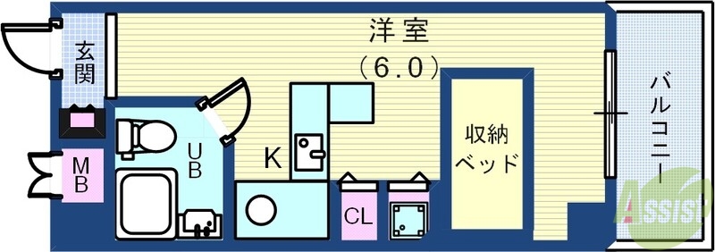 神戸市長田区大橋町のマンションの間取り