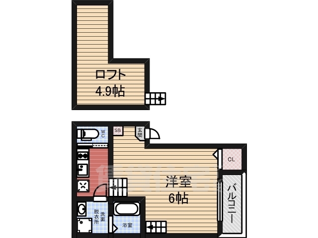 名古屋市北区城東町のアパートの間取り