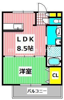 熊本県熊本市中央区水前寺３（マンション）の賃貸物件の間取り