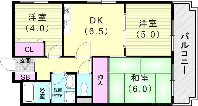 神戸市垂水区美山台のマンションの間取り