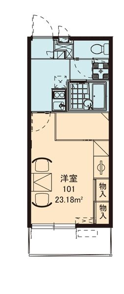 東松山市松山町のアパートの間取り