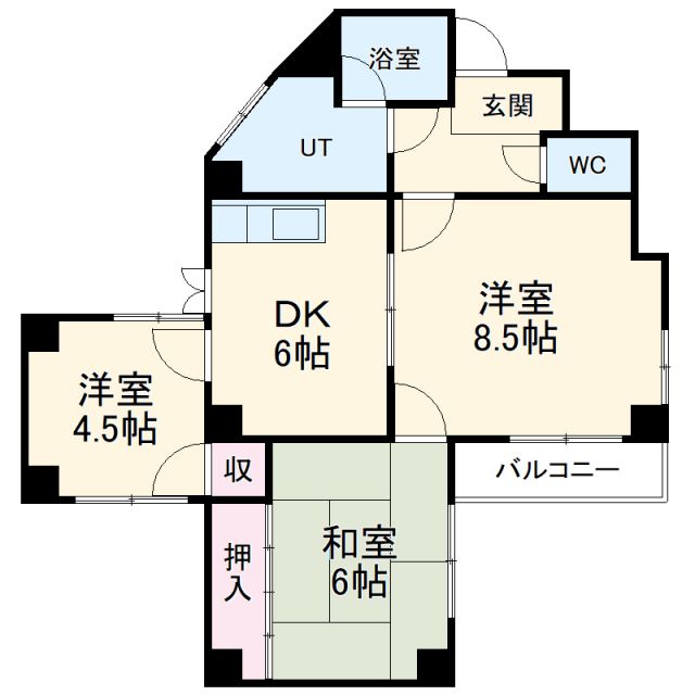 名古屋市西区山木のマンションの間取り