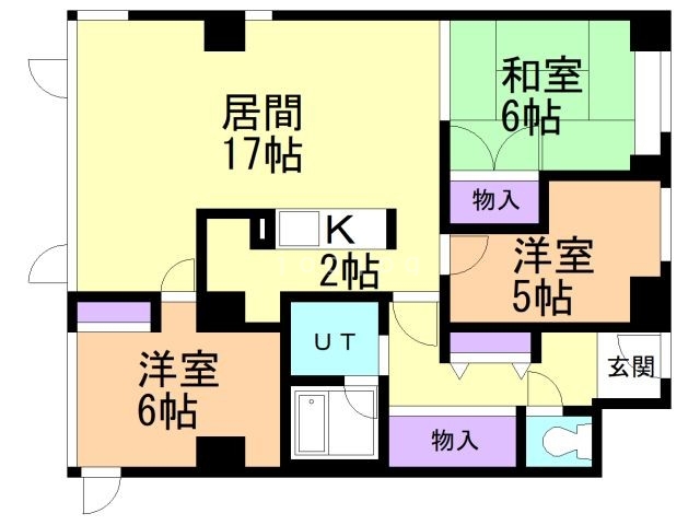 札幌市東区北七条東のマンションの間取り