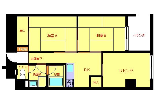 豊川市豊川元町のマンションの間取り