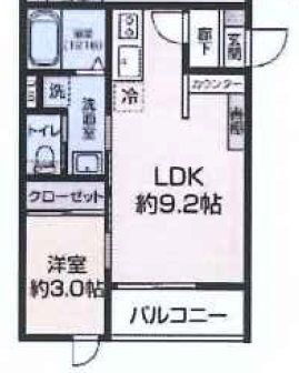 北九州市小倉南区北方のアパートの間取り