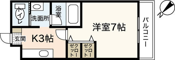 【広島市安佐南区大塚西のアパートの間取り】