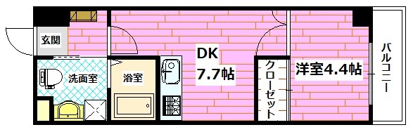 安芸郡府中町大通のマンションの間取り