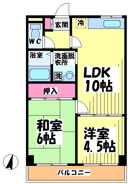 調布市国領町のマンションの間取り