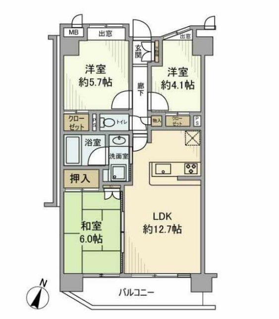 日神パレステージ鴨居の間取り