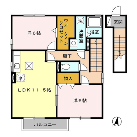 リバーストーン　Ｂの間取り