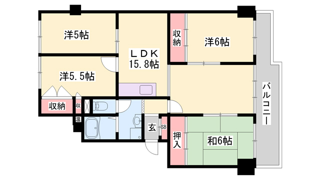 藤和しらさぎハイタウンA棟の間取り