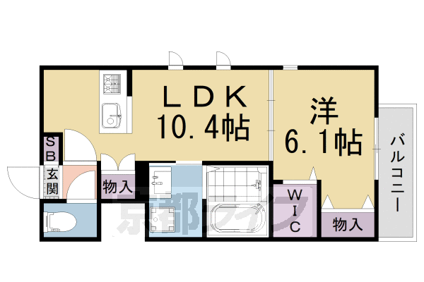 京都市北区小山西元町のマンションの間取り