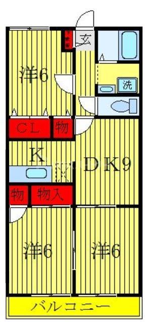 セジュール北中沢の間取り