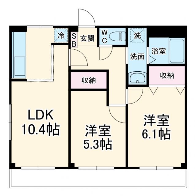 横浜市緑区西八朔町のマンションの間取り