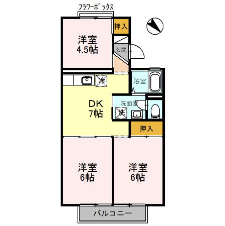 【堺市中区深井北町のアパートの間取り】