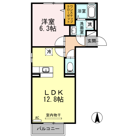 出雲市白枝町のアパートの間取り