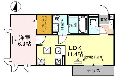 越前市平出のアパートの間取り