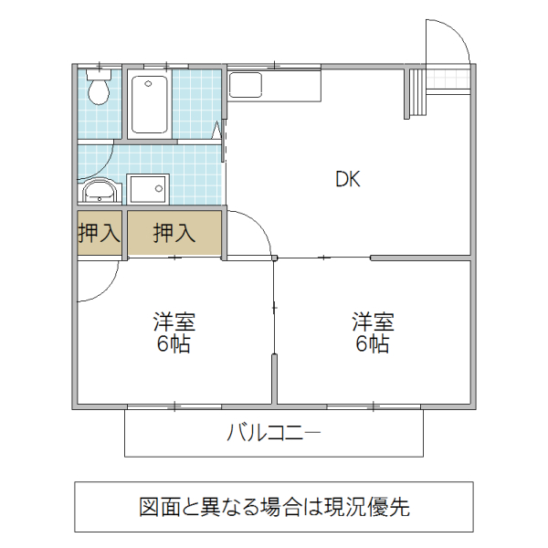 ひたちなか市大字田彦のアパートの間取り