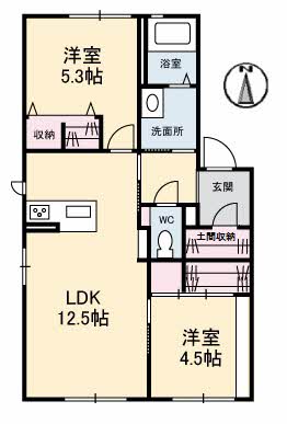 クレール林崎Ｂ棟の間取り